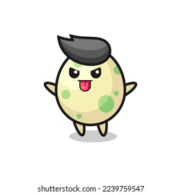 naughty spotted egg character in mocking pose , cute style design for t shirt, sticker, logo element