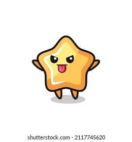 naughty star character in mocking pose , cute style design for t shirt, sticker, logo element