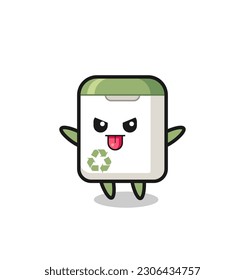 naughty trash can character in mocking pose , cute style design for t shirt, sticker, logo element