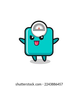 personaje travieso de escala de peso en pose burlona , diseño de estilo lindo para camiseta, pegatina, elemento logo