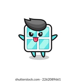 naughty window character in mocking pose , cute style design for t shirt, sticker, logo element