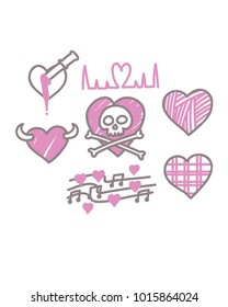 
Naugty heart doodle vector art