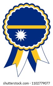 Nauru Award Ribbon vector in the original national colors white, blue and yellow.
Representing Republic of Nauru in Oceania.
