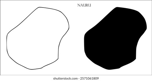 Nauru Blank Map, Nauru Map Outline Vector Images