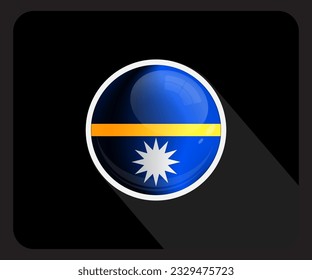 Icono de la bandera del Orgullo Glossy de Nauru Circle
