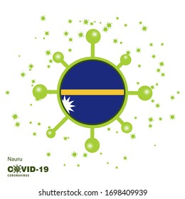 Nauru Coronavius Flag Awareness Background. Stay home, Stay Healthy. Take care of your own health. Pray for Country