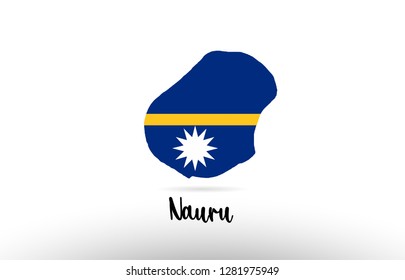 Nauru country flag inside country border map design suitable for a logo icon design