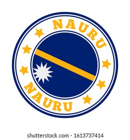 Nauru country logo with flag, vector illustration of the national sign.