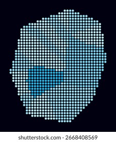 Nauru dotted map. Digital style map of the country on dark background. Nauru shape with circle dots. Colored dots style. Large size circles. Classy vector illustration.