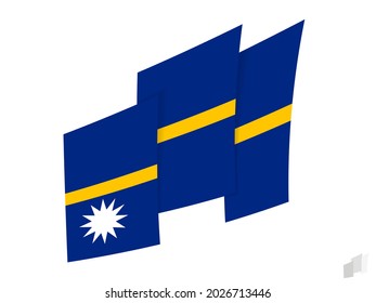 Bandera de Nauru en un diseño abstracto arrancado. Diseño moderno de la bandera de Nauru. Icono del vector.