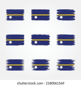 Nauru Flag Brush Collection. National Flag