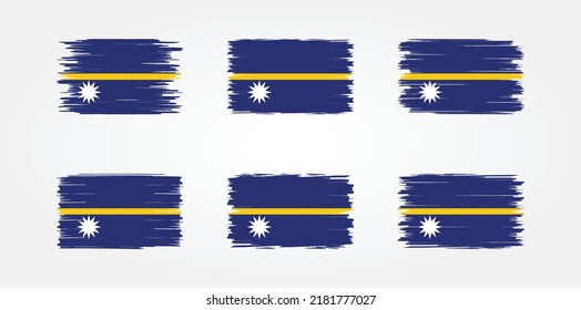 Nauru Flag Brush Collection. National Flag