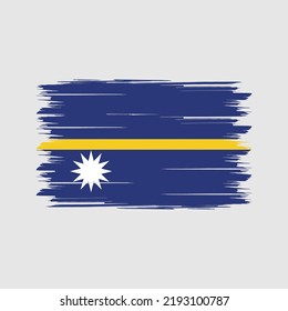 Nauru Flag Brush. National Flag