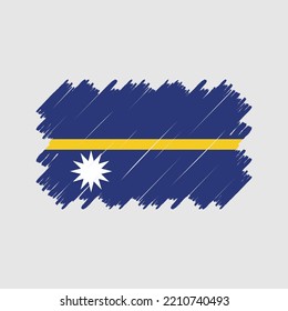 Nauru Flag Brush Painted Vector Illustration