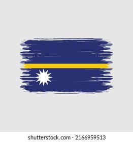 Nauru Flag Brush Strokes. National Flag