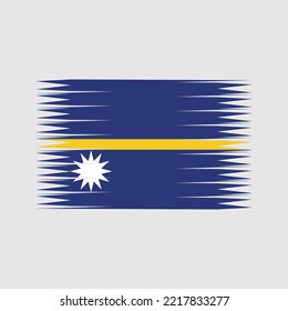 Nauru Flag Brush Strokes Painted