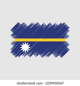 Nauru Flag Brush Vector Illustration