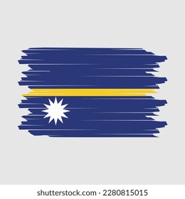 Nauru Flag Brush Vector Illustration