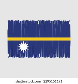 Nauru Flag Brush Vector Illustration