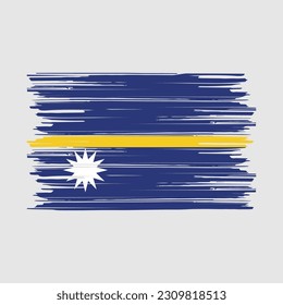 Nauru Flag Brush Vector Illustration