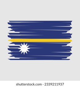 Nauru Flag Brush Vector Illustration