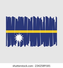 Nauru Flag Brush Vector Illustration