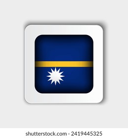 Nauru Flag Button Flat Design