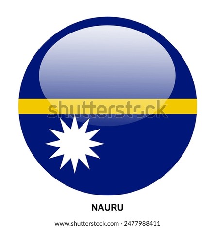 NAURU flag button on white background