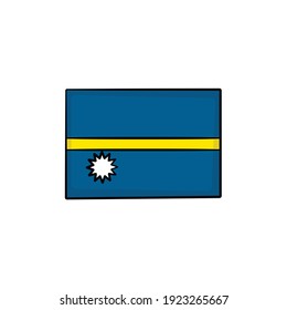 Nauru flag in drawing style isolated vector. Hand drawn object illustration for your presentation, teaching materials or others.