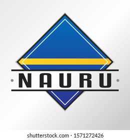 Nauru Flag Emblema. Vector Design National. Illustration Country Symbol. Insignia Banner Logo.