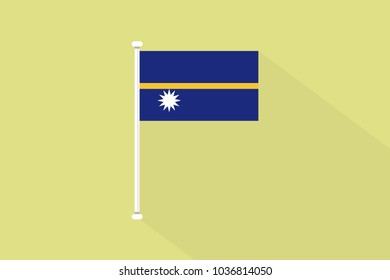 Nauru flag with flagpole,vector illustration