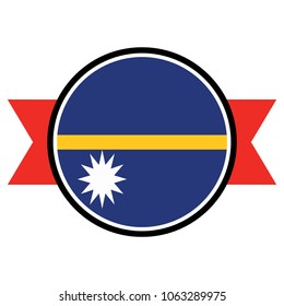 Nauru flag in glossy round button of icon. flag logo of Nauru emblem isolated on white background, Nauru national concept sign, Vector illustration.