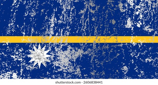 Nauru flag with grunge effect.