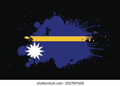 Bandera Nauru Con Diseño De Efecto Grunge. Se utilizará para los gráficos de camisetas, la impresión, el afiche y el fondo.