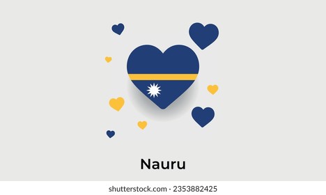 Nauru Fahne Herzform Land Symbol Vektorgrafik