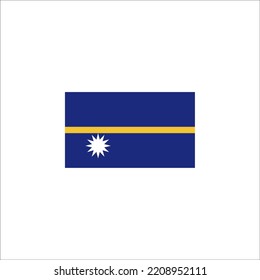 Diseño de estilo plano con icono de bandera de Nauru. Ilustración vectorial de la bandera de Nauru. aislado de fondo blanco.