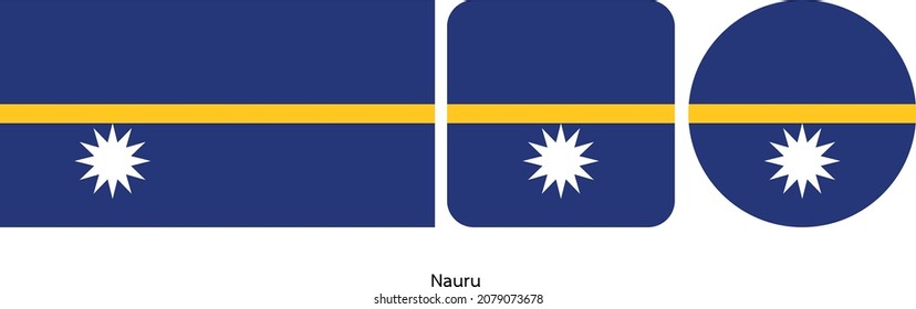 Nauru Flag Symbol Set . Symbolsammlung. Einfache Vektorgrafik.