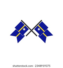 Juego de iconos de la bandera de Nauru, símbolo del símbolo del vector del día de la independencia de Nauru