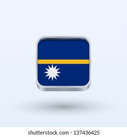 Nauru flag icon square form on gray background. Vector illustration.