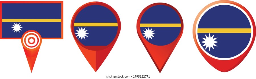 Icono de la bandera de Nauru . conjunto de iconos web . colección de iconos. Ilustración vectorial simple.