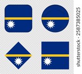 Nauru Flag Icons Pack. Vector illustration.