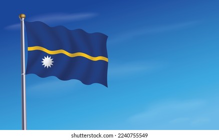 Bandera de Nauru para la ilustración vectorial del Día de la Independencia