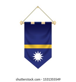 The Nauru flag isolated on the white background.
