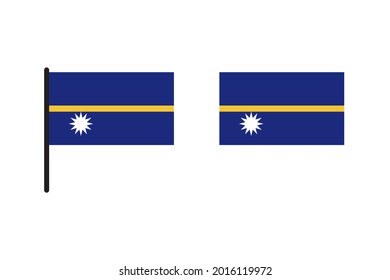 Nauru-Flagge einzeln auf weißem Hintergrund