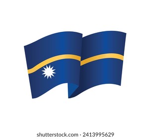 Bandera de Nauru aislada de fondo blanco. Ilustración del vector