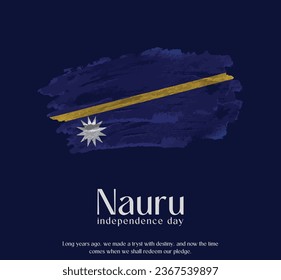 Nauru Flag aus Glitter Sparkle Brush Paint Vector, feiert Nauru Unabhängigkeitstag.