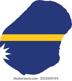 Bandera de Nauru en el mapa, Mapa de Nauru con la bandera, Bandera de Nauru, Mapa de Nauru