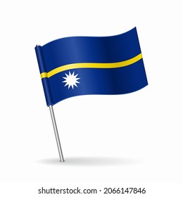 Nauru flag map pointer layout. Vector illustration.