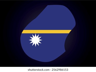 Nauru flag and map vector.