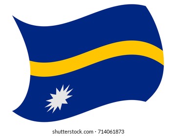 nauru flag moved by the wind